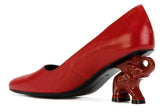 Elephant Heel Pumps - Black, Red, Silver