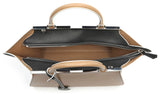 Trois-Jour Petite Bicolor Tote Bag Tan/Black - DESIGNER INSPIRED FASHIONS