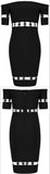 Black Strapless Tee Dress with Paillette Accents