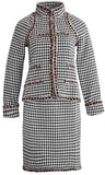 Houndstooth Tweed Jacket & Skirt Set