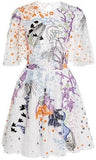 Printed Flutter-Sleeve Dress