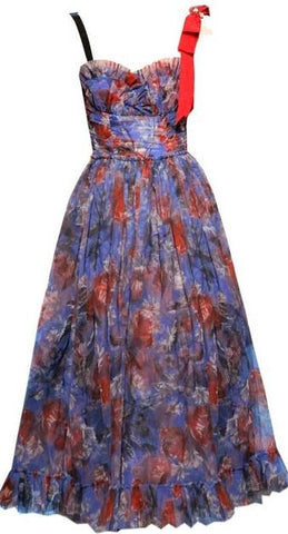 Floral Tulle Sleeveless Dress