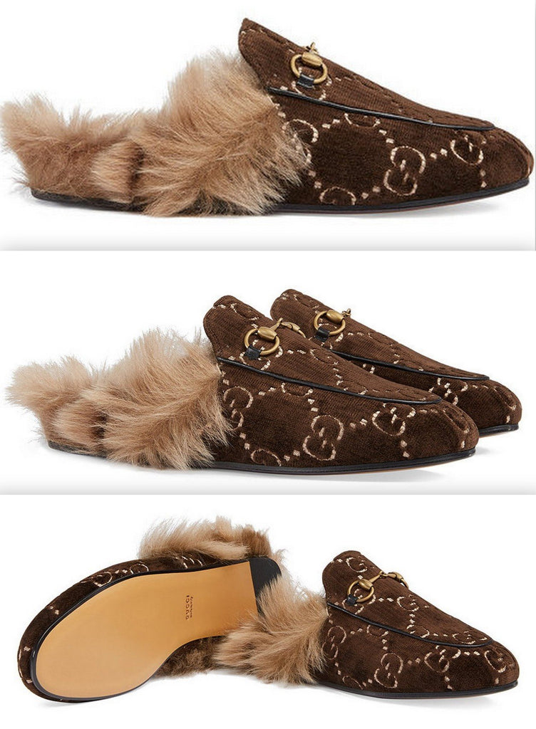 Princetown GG velvet slippers