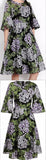 Hydrangea Print Dress with Appliques