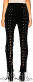 black Lace-up Pants