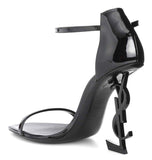Black Patent Opyum Sandals