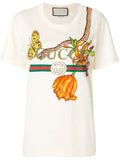Logo T-shirt with Floral and Snake Print | DESIGNER INSPIRED FASHIONS