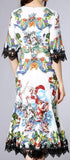 Printed Lace Trim Dress