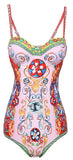 Italia Print Swimsuit with Beach Wrap