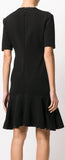 Black V-Neck Dress with Ruffle Flare Hem