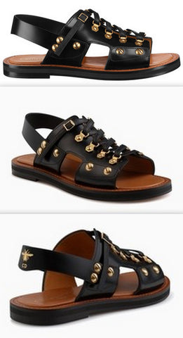 'Wildior' Black Leather Sandal