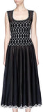Black and White Knit Sleeveless Midi Dress