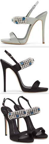 Suede Crystal Evening Sandals
