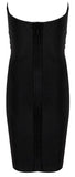 Black Strapless Embellished Stretch Mini Dress