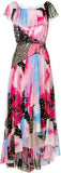 Printed Ruffle Chiffon Dress