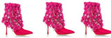 Chandelier-Crystal Pom Pom Fuchsia Boots * Limited Stock*