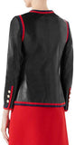 Black Napa Leather Jacket with Web Trim