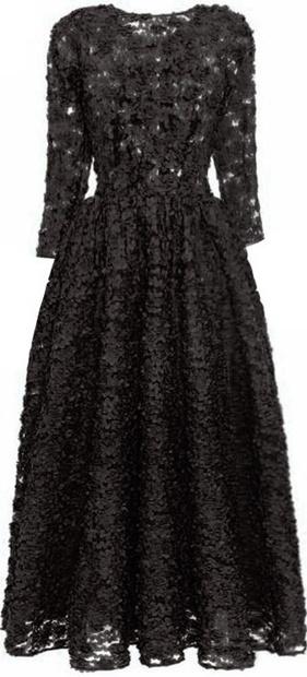 Black Floral-Appliques Gown