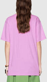 Mystic Cat and Guccy Print T-Shirt, Pink