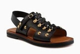 'Wildior' Black Leather Sandal