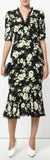 Floral-Printed Lace-Trim Dress