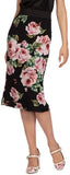 Rose-Printed Skirt in Black