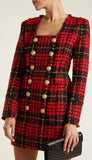 Double-Breasted Check Mini Dress