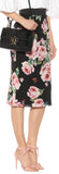 Rose-Printed Skirt in Black
