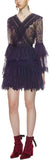 Trimmed Fine Lace Dress in Dark Blue