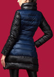 Bicolor Side-Zip Puffer Coat