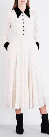 Glitter Star Long-Sleeve Midi Dress