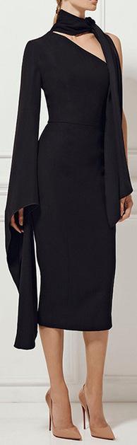 Black Long-One-Sleeved Dress