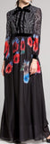 Printed Long-Sleeve Gown