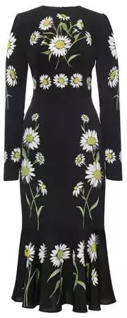 Daisy Print Flare Hem Dress