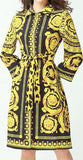 Baroque Print Shirt-Dress