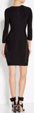 Black Long-Sleeve V-Neck Bandage Dress
