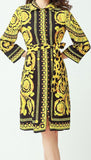 Baroque Print Shirt-Dress