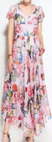 Printed Asymmetrical Layered Dress