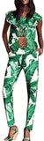 Banana Leaf Pineapple-Embellished Ruffle Top & Pant Set - DESIGNER INSPIRED FASHIONS