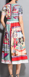 Printed Pleated Midi Dress