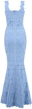 Scalloped Bandage Gown - Pink, Light Blue or Black