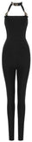 Buckled Black Stretch Jumpsuit