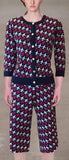 Knit Plane Print Cardigan Sweater & Matching Cropped Pant set - DESIGNER INSPIRED FASHIONS