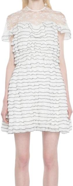Ruffled Lace Mini Dress