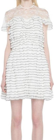 Ruffled Lace Mini Dress