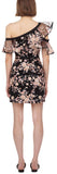 Frilled Midnight Floral Mesh Dress