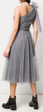 One-Shoulder Tulle Dress, Grey