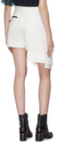 Eyelet Asymmetric Drape Panel Shorts