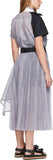 Blue Striped Organza Dress