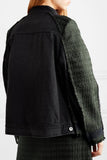 Paneled Canvas-Trimmed Tweed and Denim Jacket